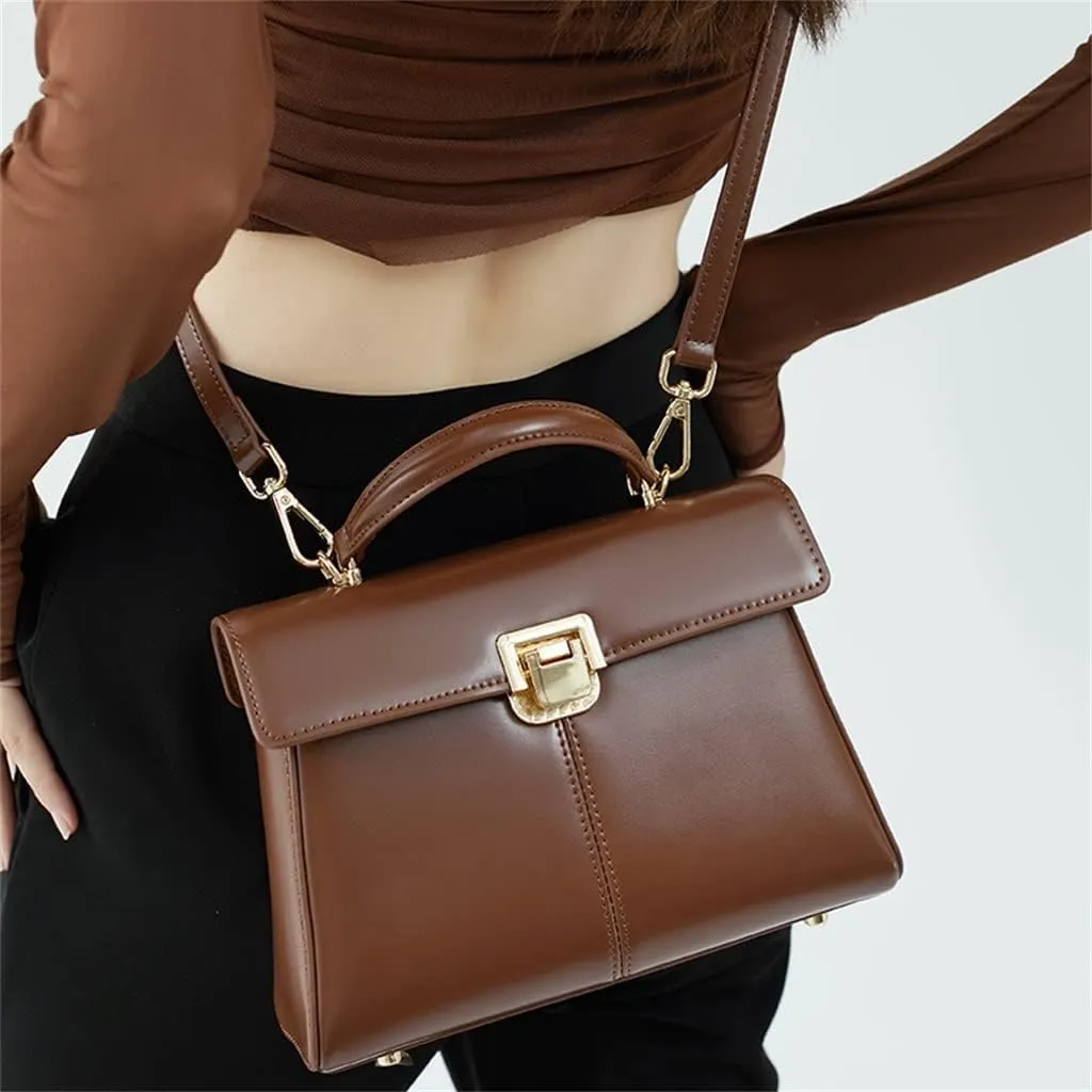 HBJWOV Horseshoe Buckle Work Commuting Leather Bag Texture Tote Sigle Shoulder Crossbody Bag Bag