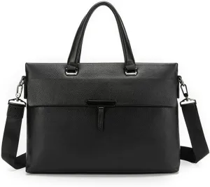 HBJWOV Leather Layer Cowhide Men's Handbag Natural Slam Business Trip Crossbody Briefcase Computer Bag