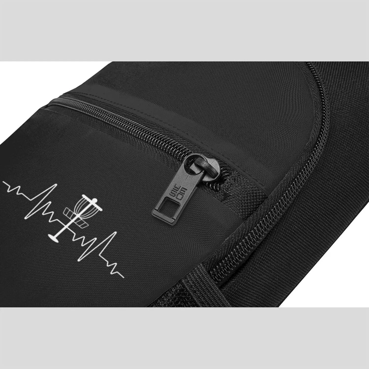 Heartbeat Disc Golf Unisex Chest Bag Lightweight Crossbody Shoulder Bag Travel Pocket Black