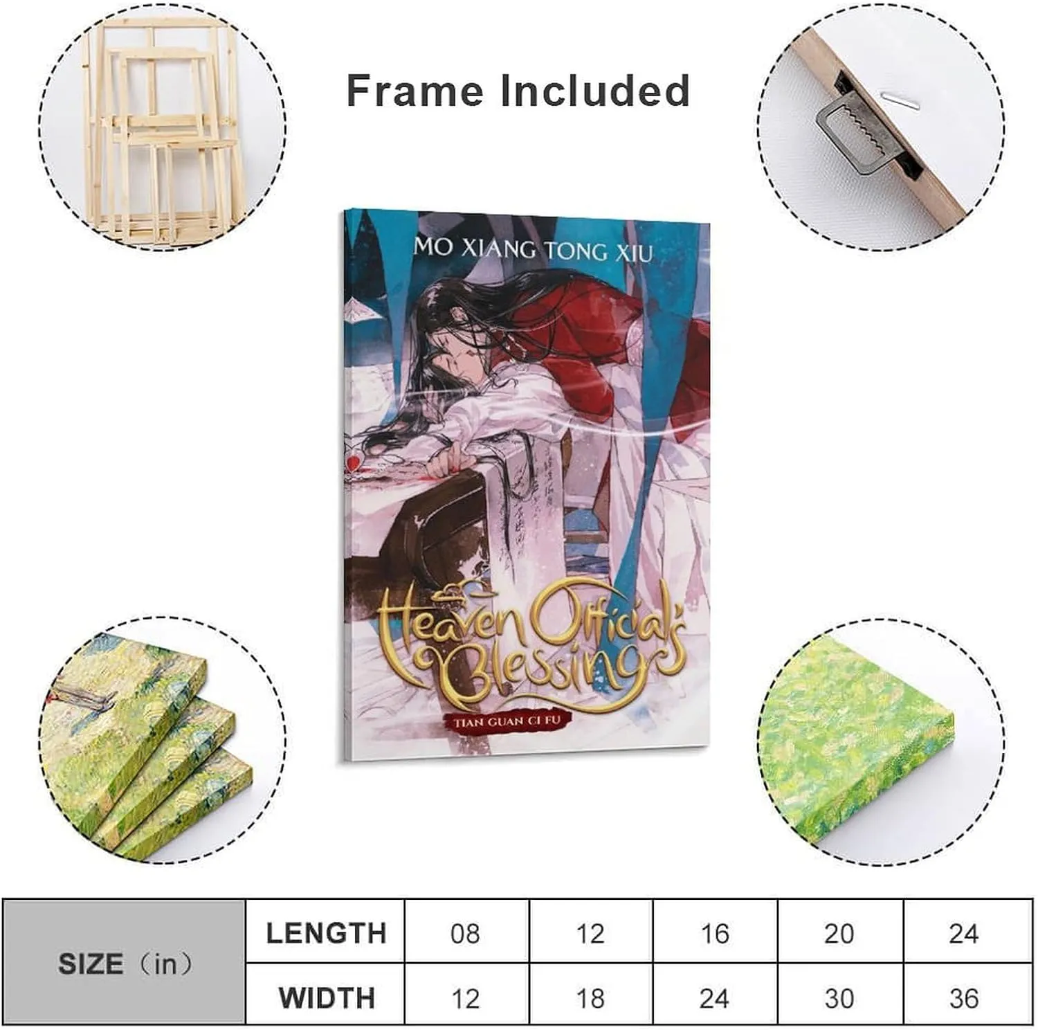 Heaven Official'S Blessing （Chinese：Tian Guan Ci Fu by Mo Xiang Tong Xiu） Poster Wall Art Poster Scroll Canvas Painting Picture Living Room Decor Hom