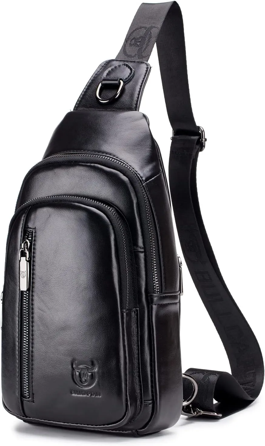 Hebetag Leather Sling Bag Crossbody Daypack for Men Women Outdoor Travel Camping Hiking Casual Shoulder Chest Pack Pouch
