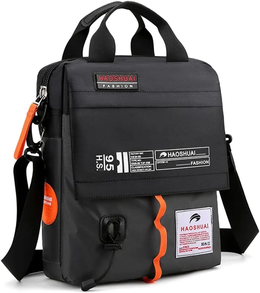 Hebetag Small Leather Shoulder Bag Crossbody Pack for Men Outdoor Travel Business