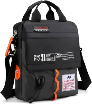 Hebetag Small Leather Shoulder Bag Crossbody Pack for Men Outdoor Travel Business