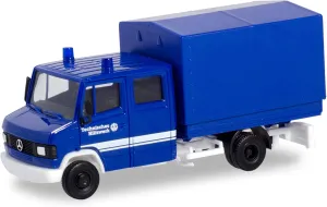 Herpa 094801 Mercedes-Benz T2 Double cab with THW Canvas, Mini Vehicle