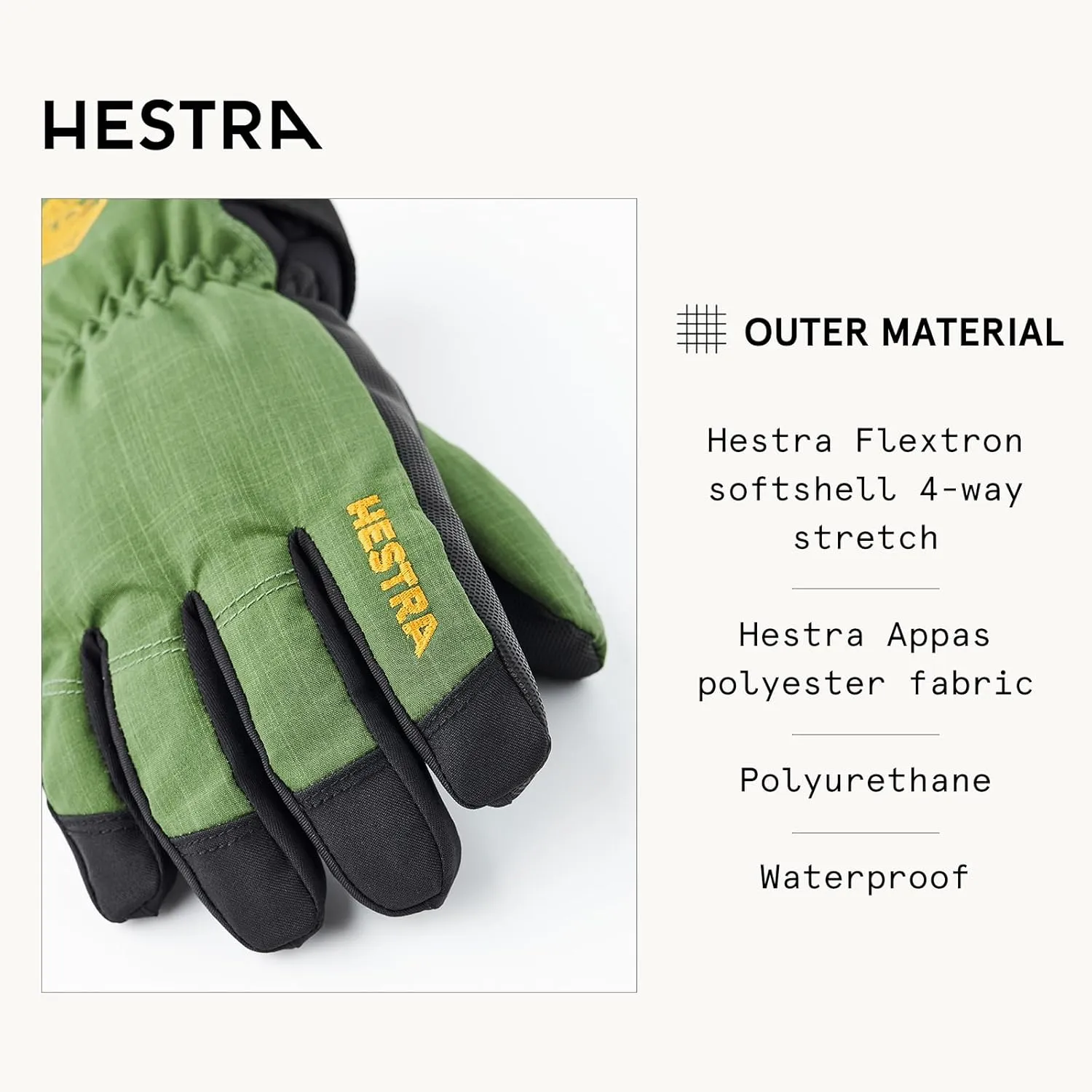 Hestra Ferox Primaloft Junior Glove (Youth 4-13yrs) I Waterproof, Insulated Kids 5-Finger Glove for Skiing, Snowboarding & Playing in The Snow