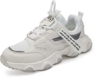 Hetios Kids Shoes Girls Lightweight Athletic Running Shoes Breathable Knit School Sports Shoes (Toddler/Little Kid/Big Kid)