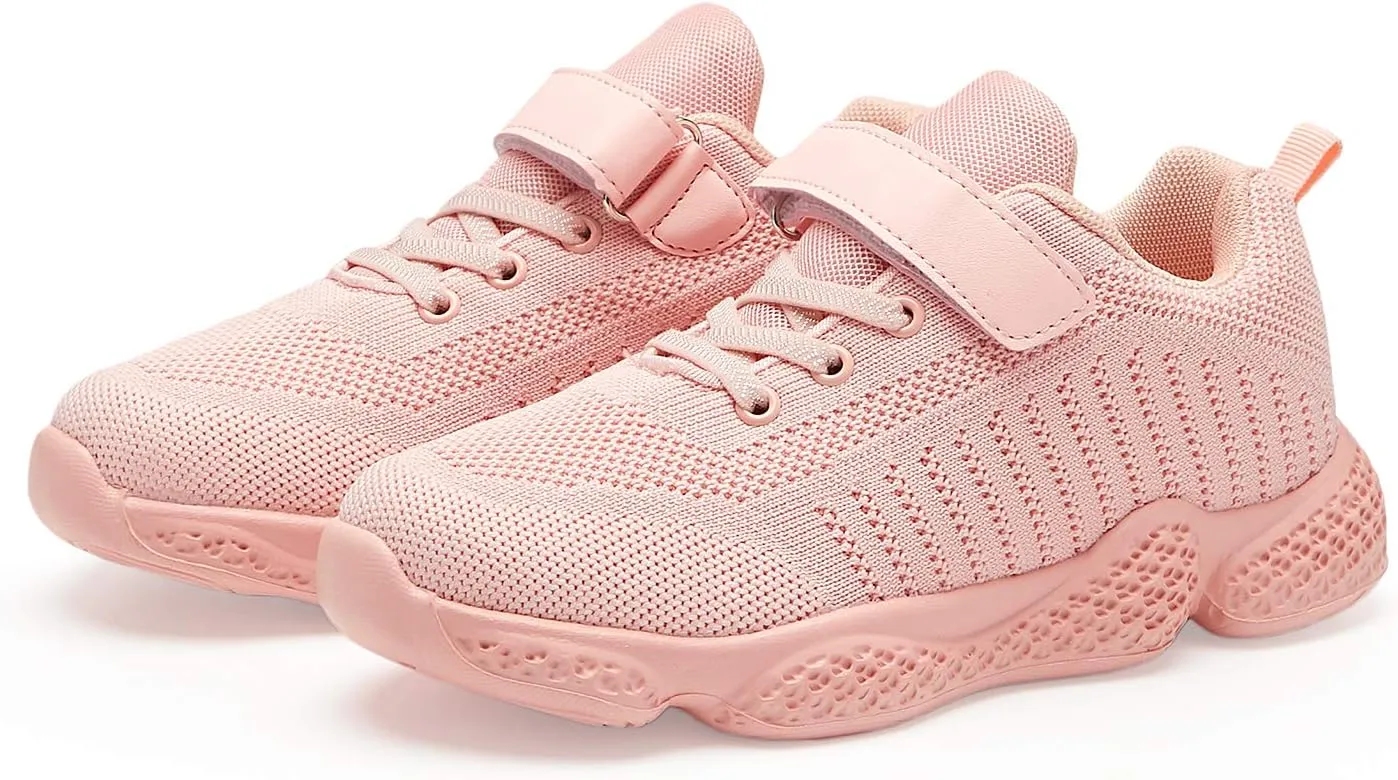 Hetios Kids Shoes Girls Lightweight Athletic Running Shoes Breathable Knit School Sports Shoes (Toddler/Little Kid/Big Kid)