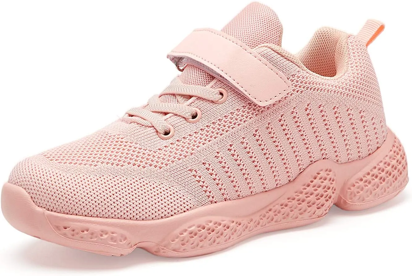 Hetios Kids Shoes Girls Lightweight Athletic Running Shoes Breathable Knit School Sports Shoes (Toddler/Little Kid/Big Kid)