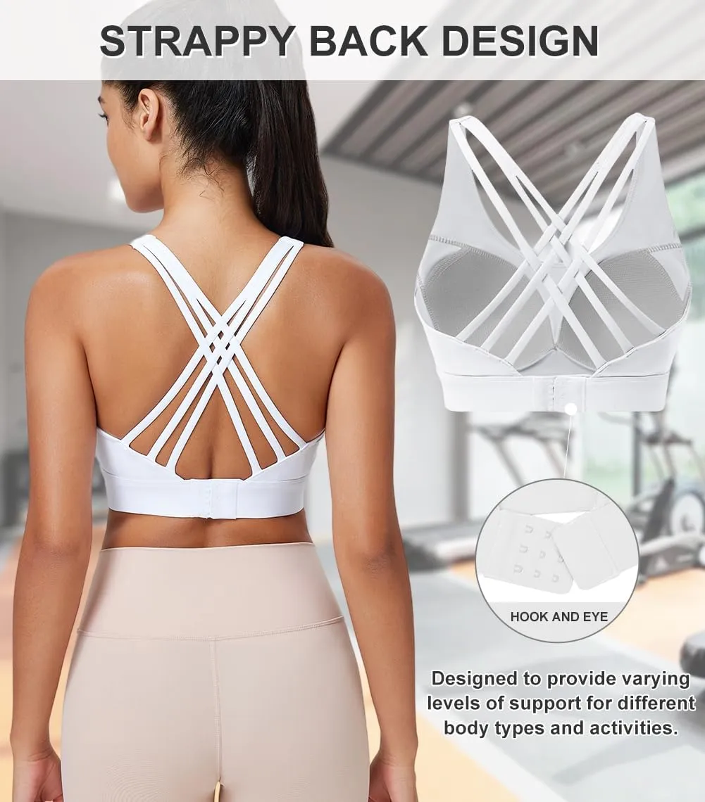 High Impact Sports Bra for Women High Support Molded Cups Strappy Women’s Sports Bra for Workout,Training and Running