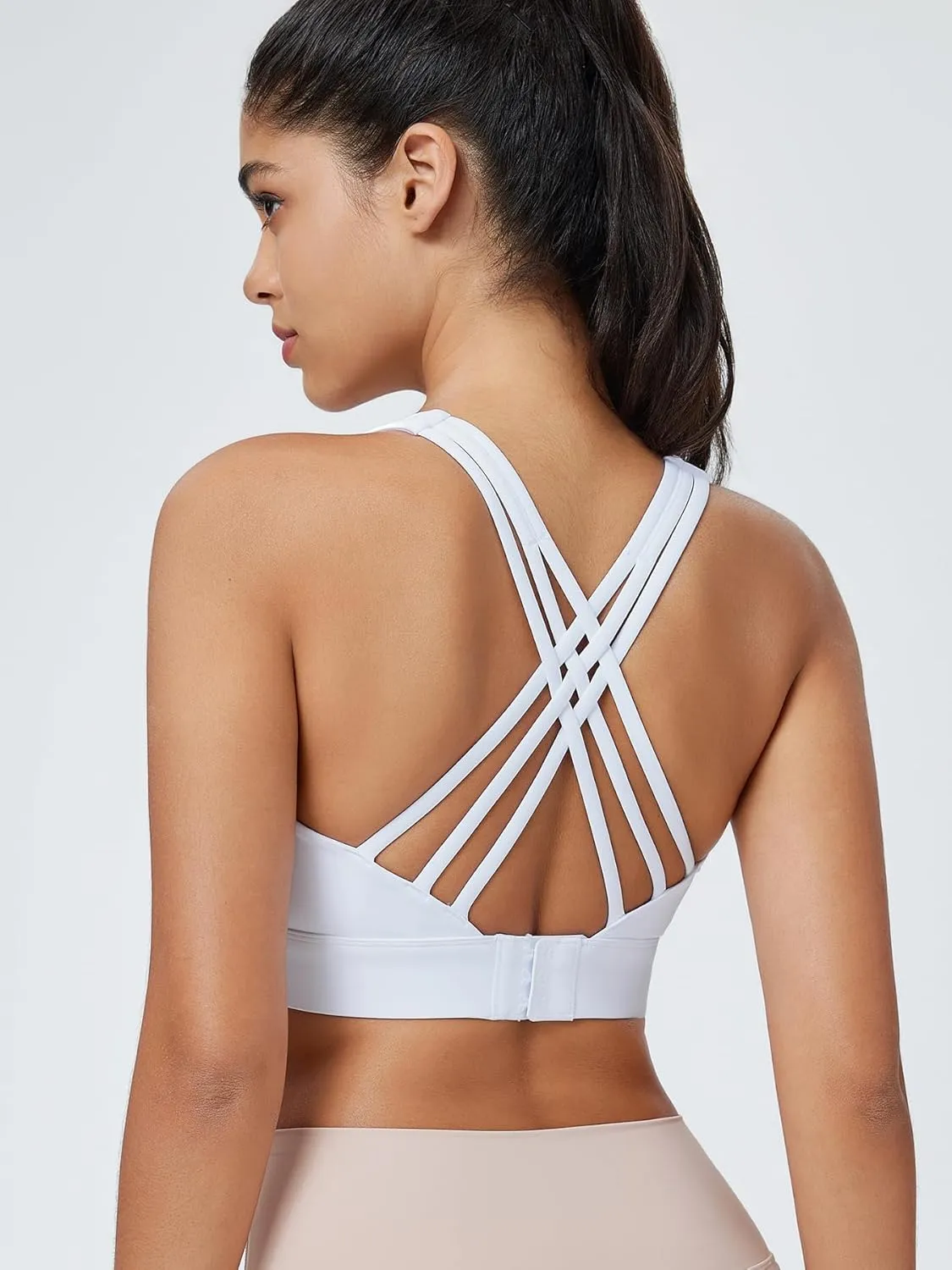 High Impact Sports Bra for Women High Support Molded Cups Strappy Women’s Sports Bra for Workout,Training and Running