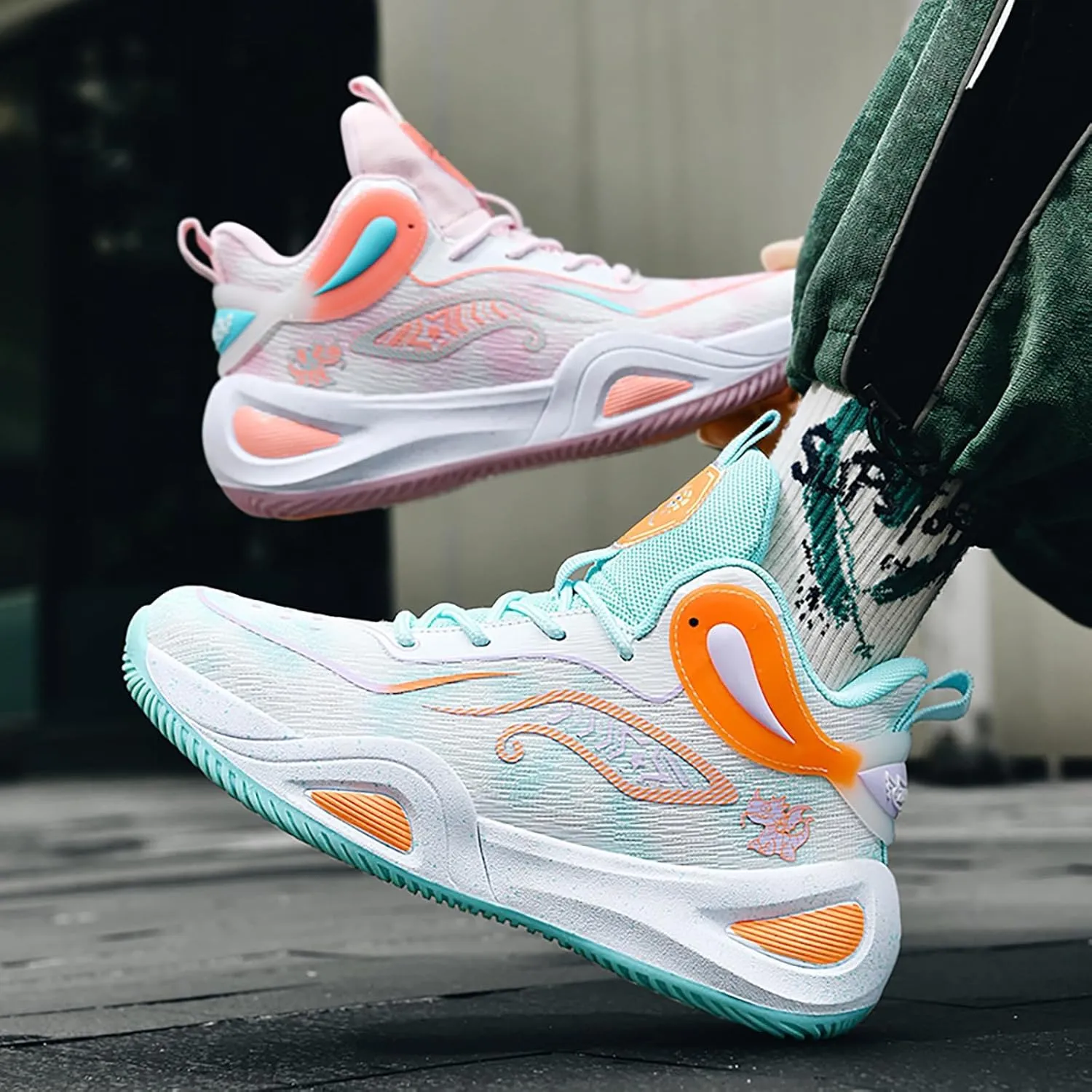 High Upper Basketball Shoes for Men Women Sneakers Fashion Breathable Sports Shoes Anti Slip