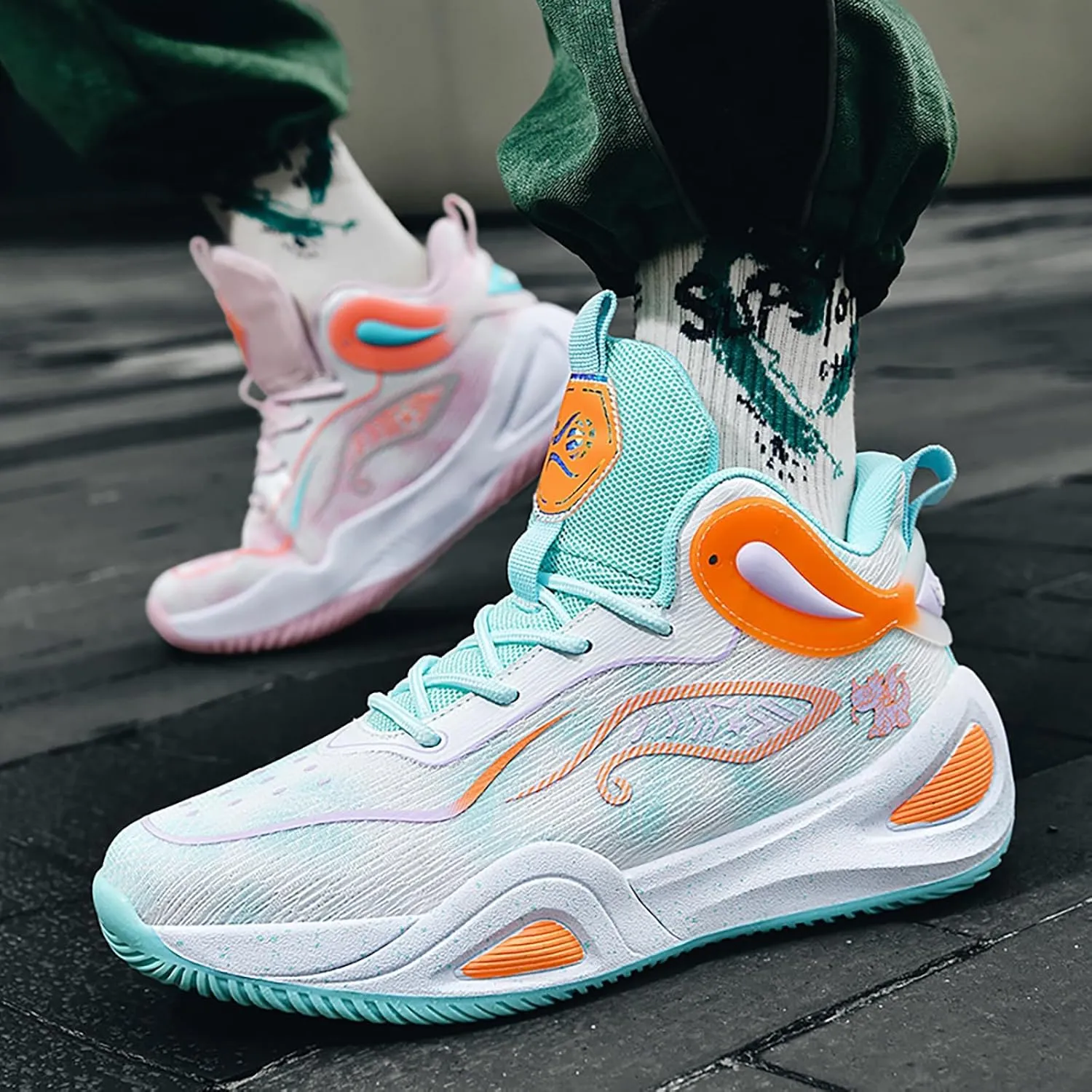 High Upper Basketball Shoes for Men Women Sneakers Fashion Breathable Sports Shoes Anti Slip