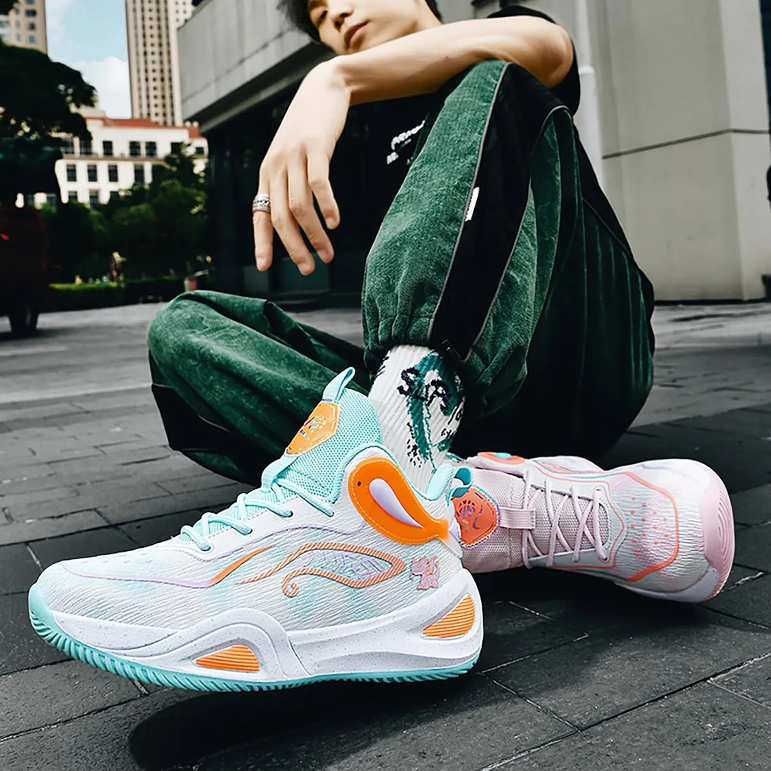 High Upper Basketball Shoes for Men Women Sneakers Fashion Breathable Sports Shoes Anti Slip