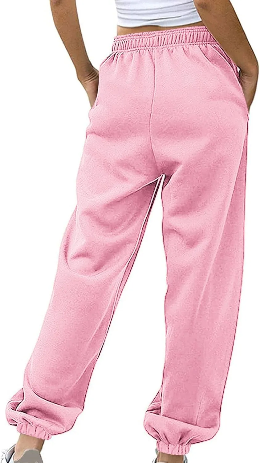 High Waist Sweatpants for Women with Pocket Jogging Pants Comfy Workout Joggers Outdoor Activities Lounge Trousers