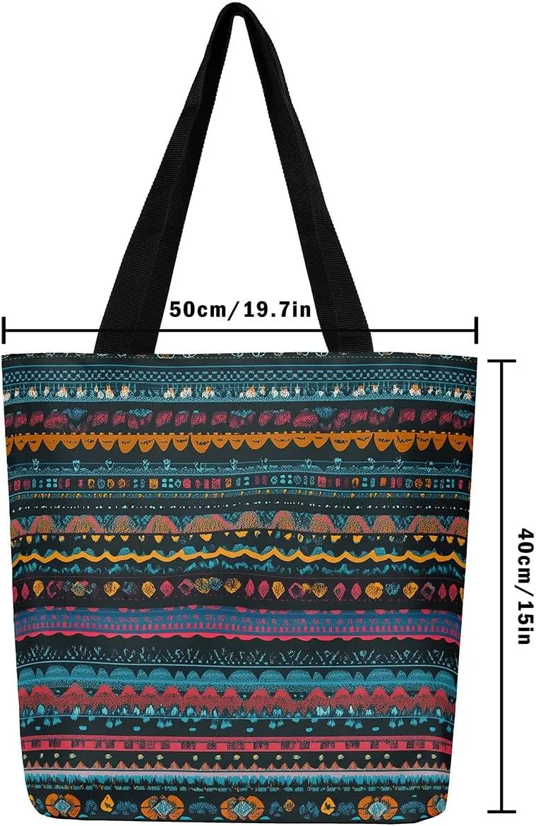 Hippo Canvas Tote Bag for Women,Cartoon Animal Large Capacity Gym Bag Garden Flower Cute Wildlife Cotton Bags