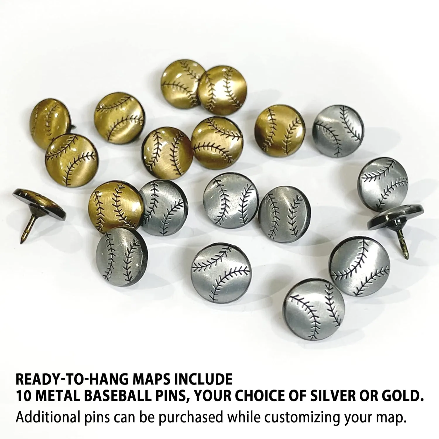 Holy Cow Canvas Personalized Canvas Baseball Stadium Map Tracker with Pins Includes Push Pins, Baseball Parks Bucket List, Customized Baseball Gift Baseball Map of Stadiums Push Pin USA Map (Tan)