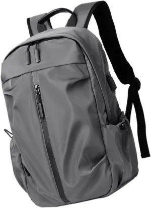 HOMSFOU 1Pc Casual Men Backpack for Students and Travelers Grey Computer Bag with Storage Pouch Practical Design for School and Office Use Versatile Lightweight Travel Backpack