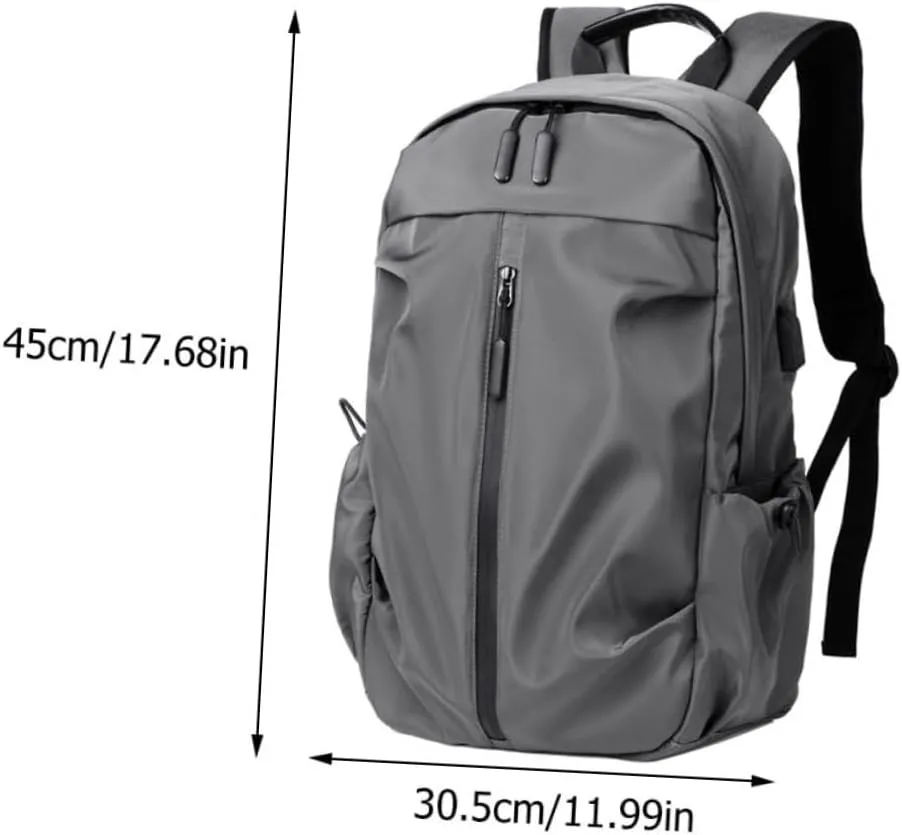 HOMSFOU 1Pc Casual Men Backpack for Students and Travelers Grey Computer Bag with Storage Pouch Practical Design for School and Office Use Versatile Lightweight Travel Backpack