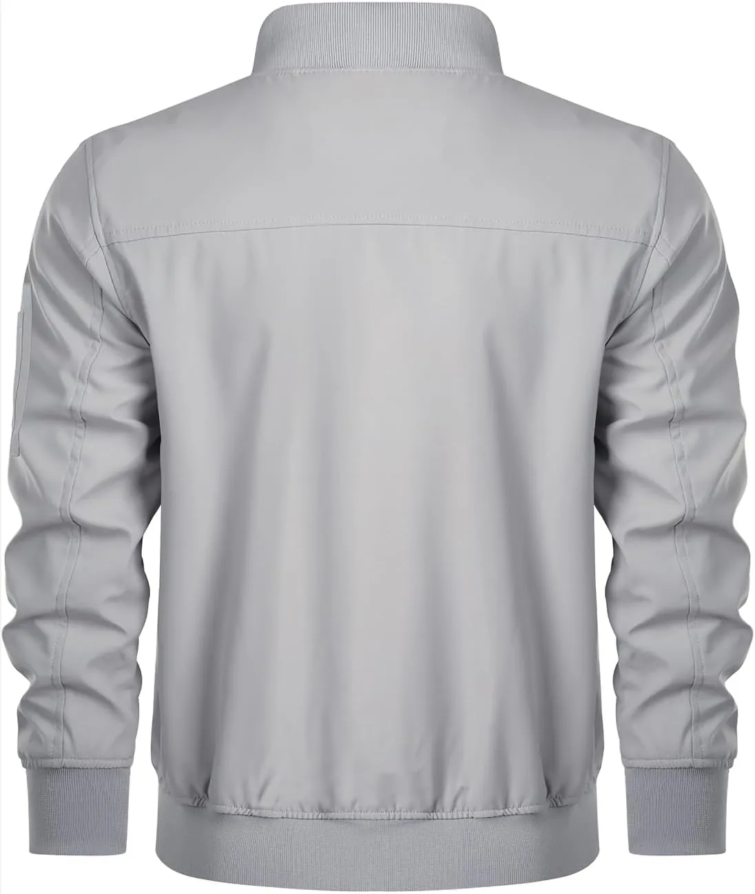HOOD CREW Men’s Bomber Jacket Lightweight Casual Stylish Spring Fall Windbreaker Zip Up Outwear Coat with Pockets