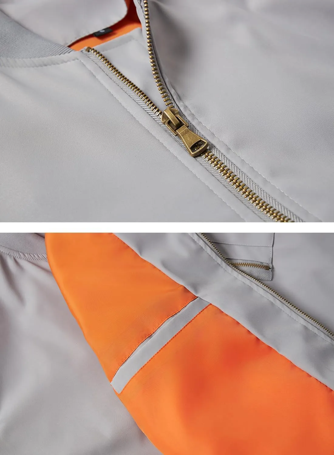 HOOD CREW Men’s Bomber Jacket Lightweight Casual Stylish Spring Fall Windbreaker Zip Up Outwear Coat with Pockets
