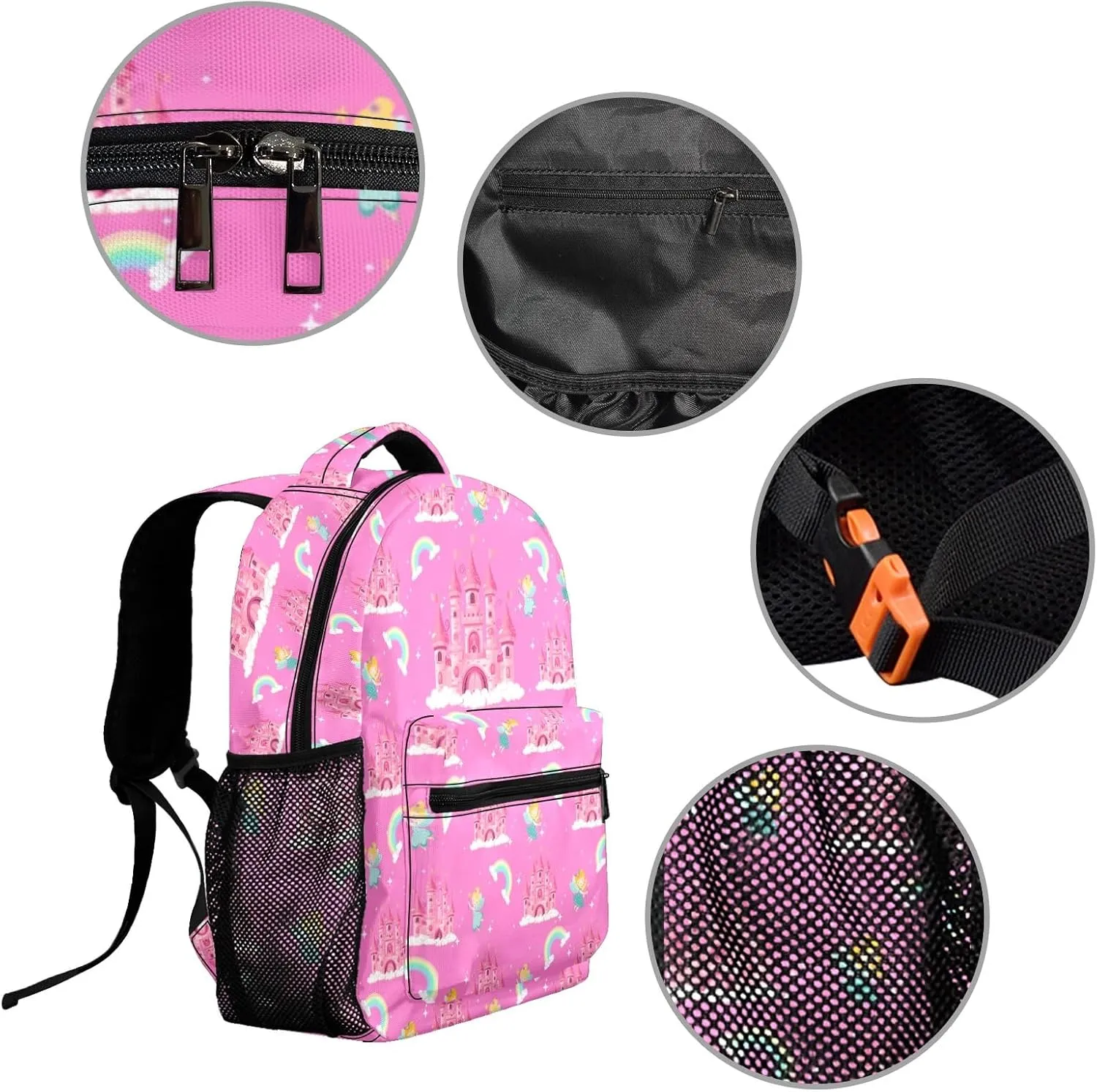 HUGLAZY Girls Backpack for Elementary School, Princess Backpack for Kindergarten Cute Lightweight Kids Backpacks for Girls