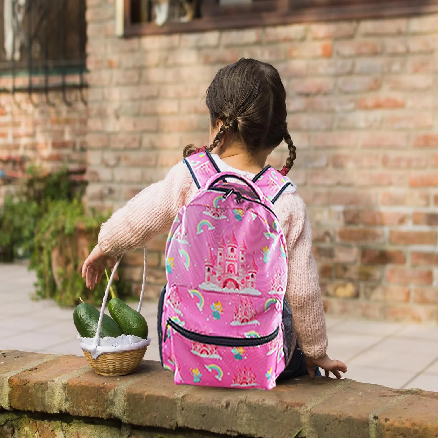 HUGLAZY Girls Backpack for Elementary School, Princess Backpack for Kindergarten Cute Lightweight Kids Backpacks for Girls