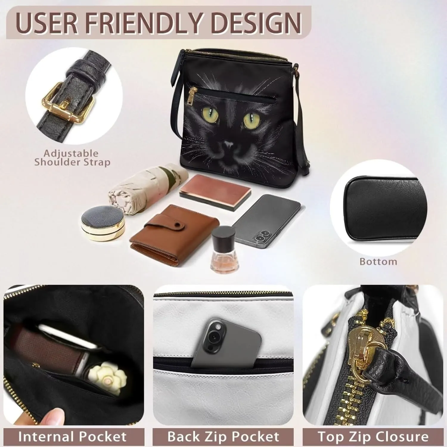 HUGS IDEA Crossbody Purse for Women Leather Satchel Bags Crossbody Shoulder Bag Tote Handbag