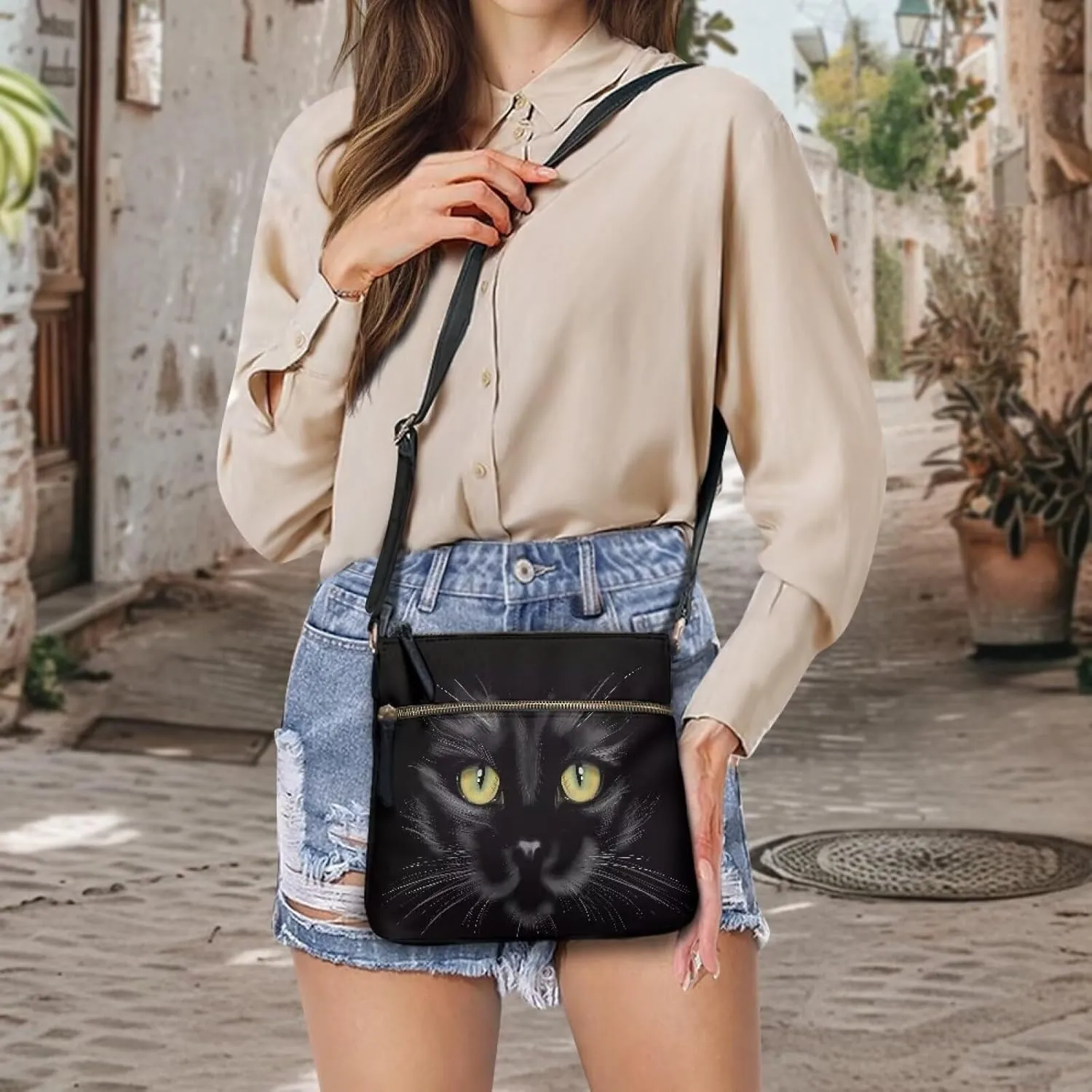 HUGS IDEA Crossbody Purse for Women Leather Satchel Bags Crossbody Shoulder Bag Tote Handbag