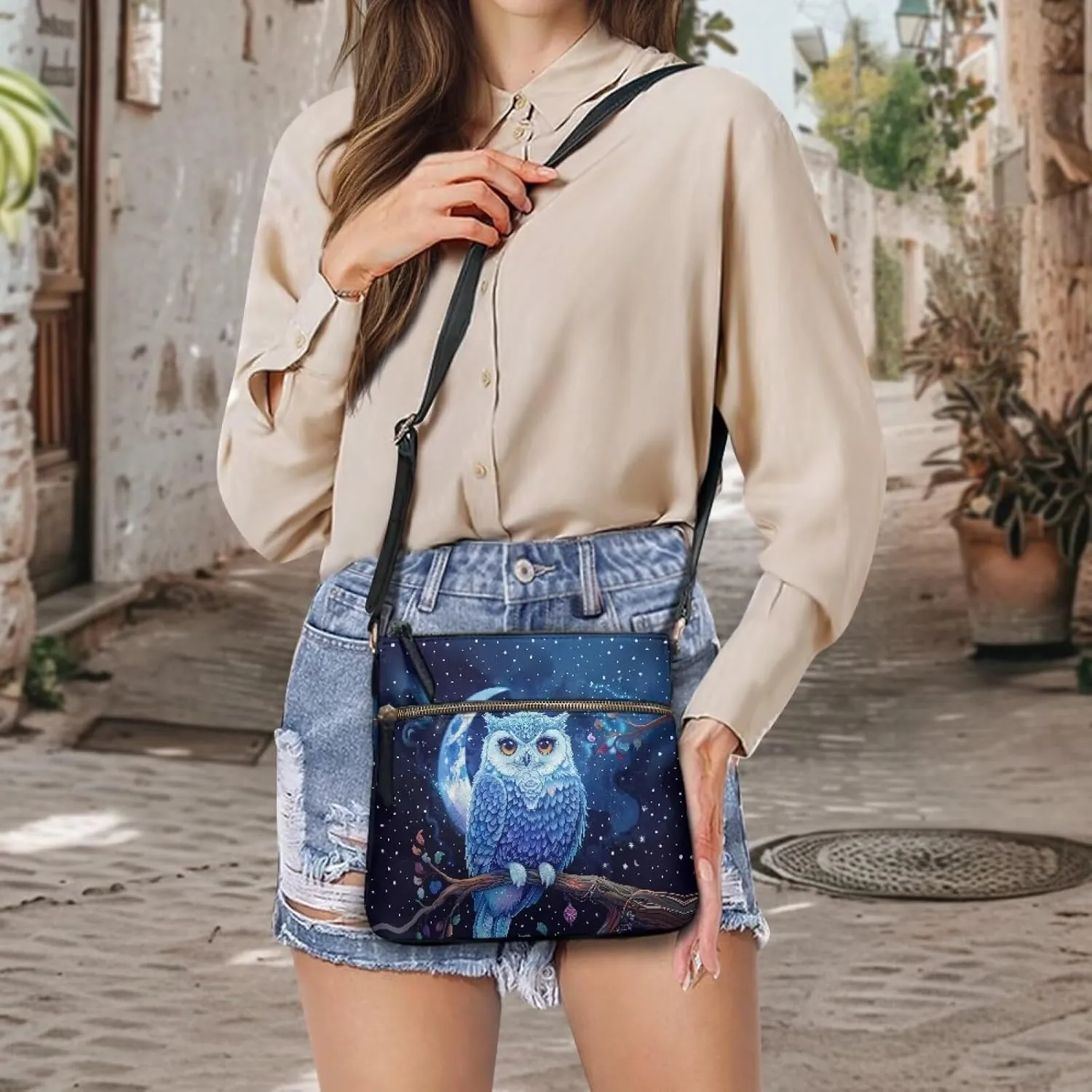 HUGS IDEA Crossbody Purse for Women Leather Satchel Bags Crossbody Shoulder Bag Tote Handbag