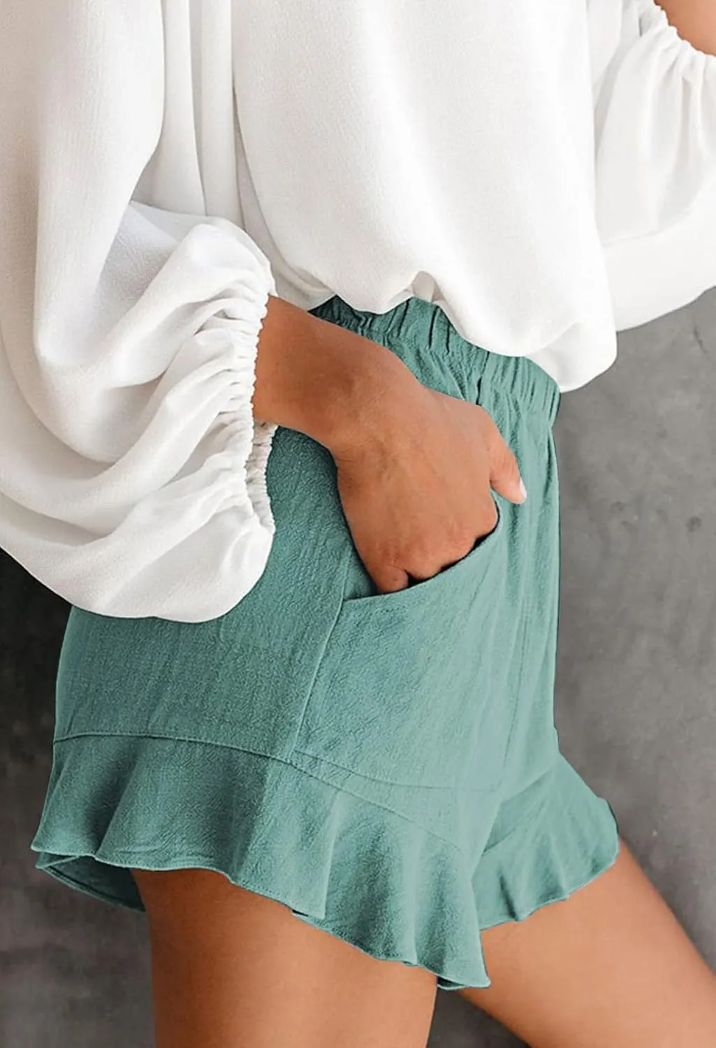 HUUSA Women's Casual Loose Summer Beach Shorts Comfy High Waist Loungwear Athletic Shorts with Pockets
