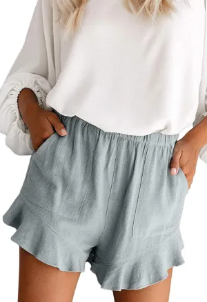 HUUSA Women's Casual Loose Summer Beach Shorts Comfy High Waist Loungwear Athletic Shorts with Pockets