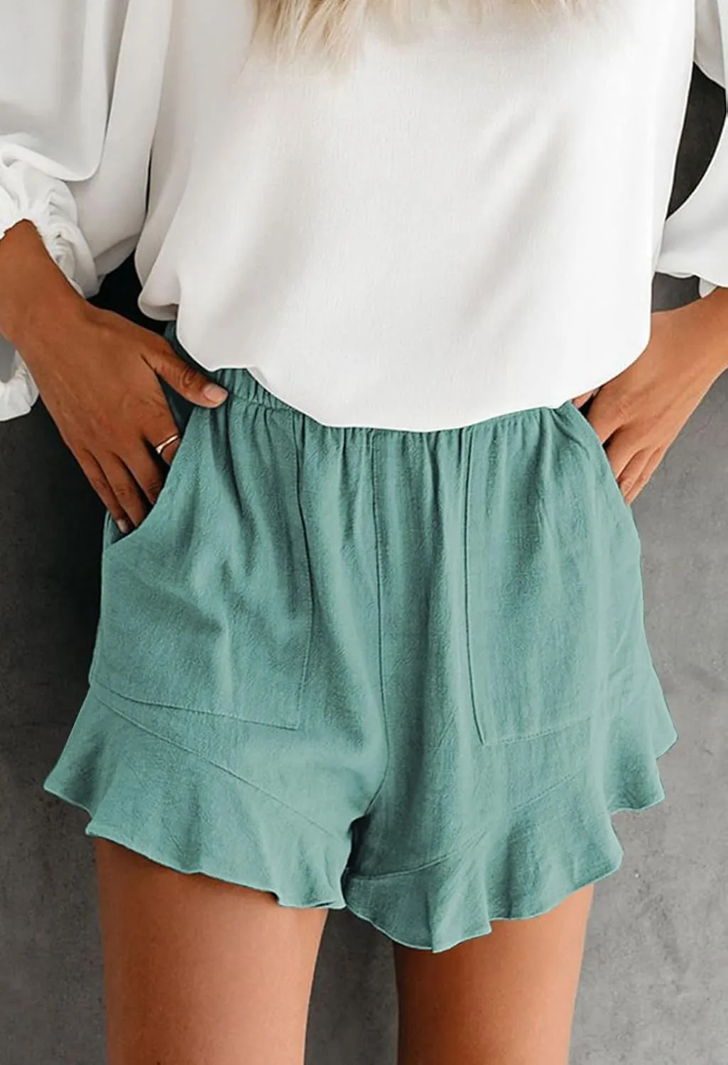 HUUSA Women's Casual Loose Summer Beach Shorts Comfy High Waist Loungwear Athletic Shorts with Pockets