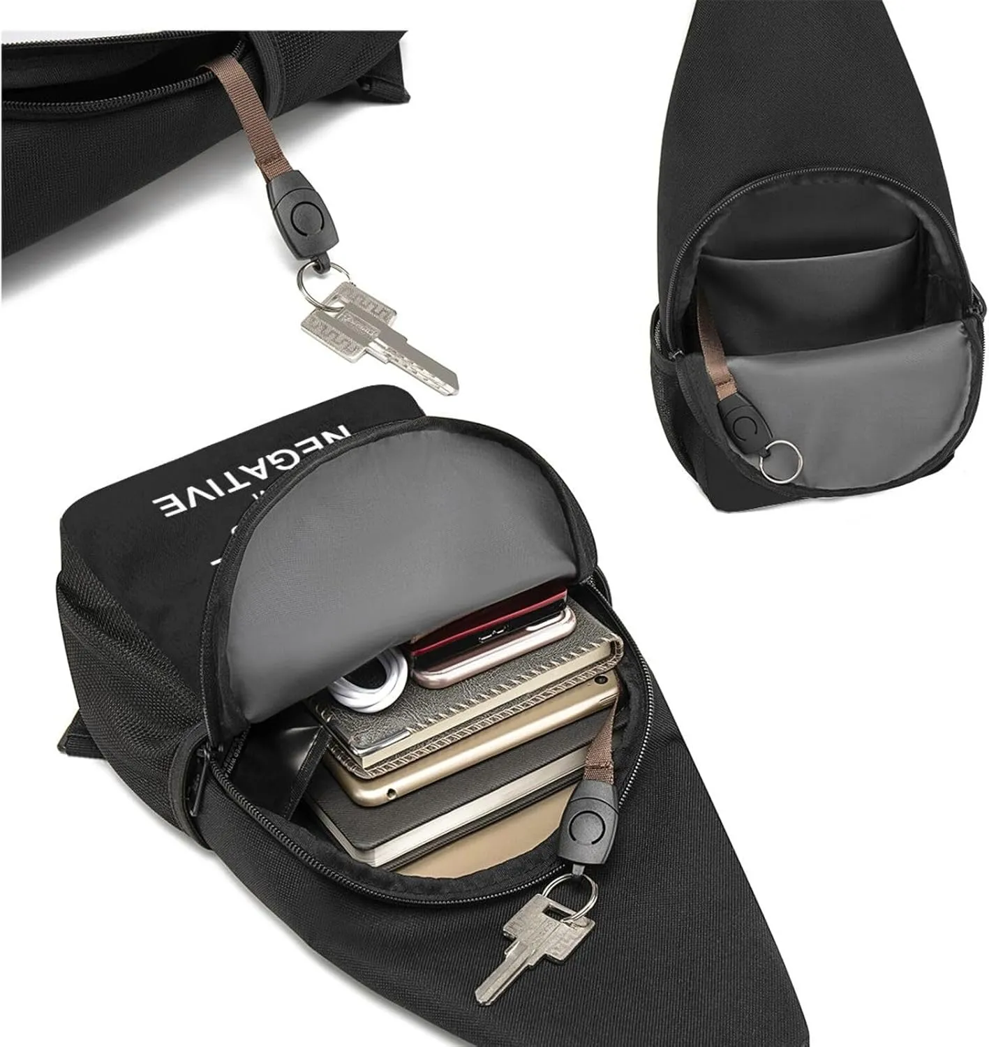 I Had My Patience Tested I'M Negative Unisex Chest Bag Lightweight Crossbody Shoulder Bag Travel Pocket Black