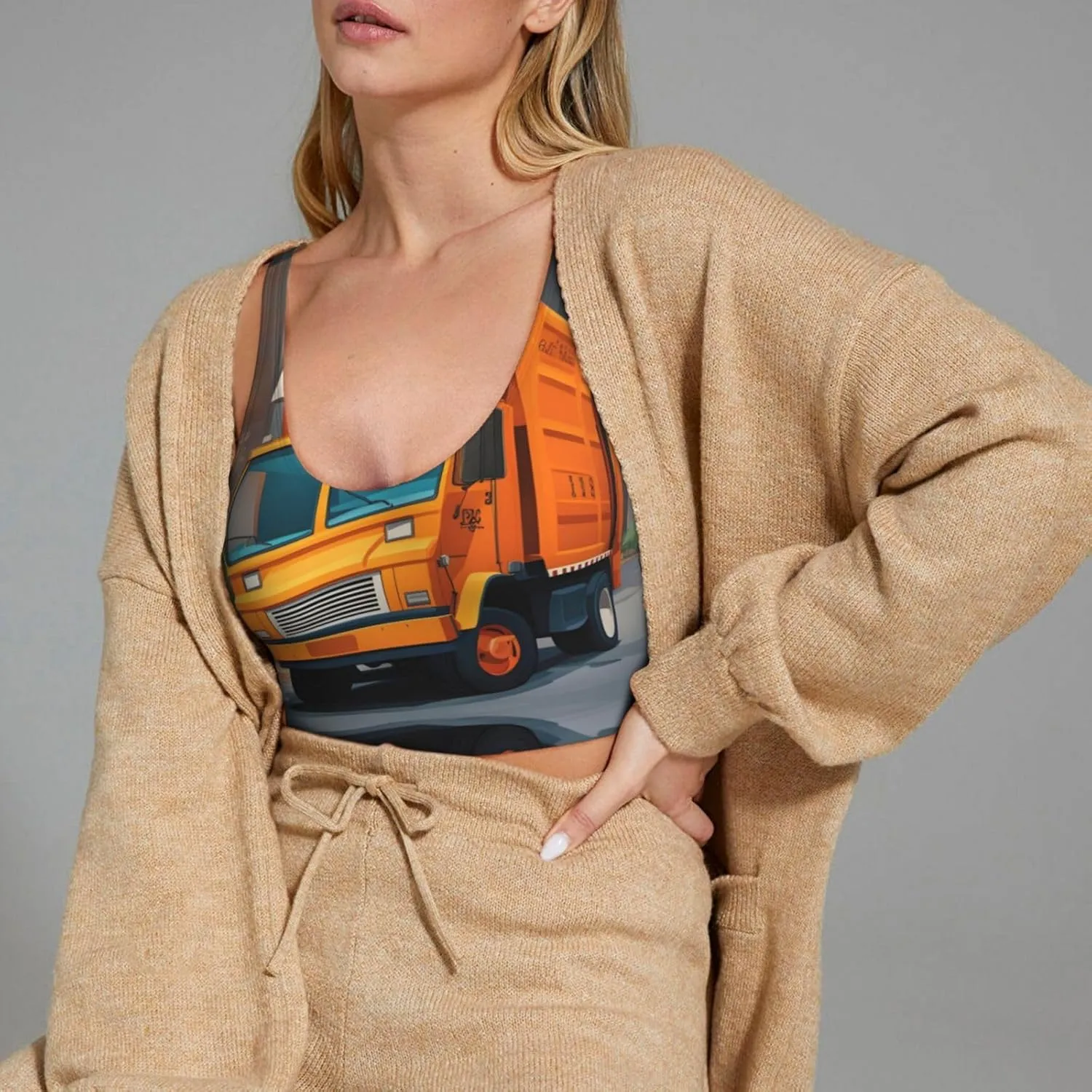 I Love Garbage Trucks Prints Women's Sports Vest - Lightweight, Breathable, and Comfortable Sportswear for Fitness