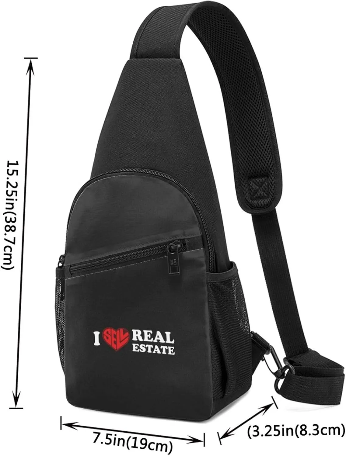 I Love Real Estate Unisex Chest Bag Lightweight Crossbody Shoulder Bag Travel Pocket