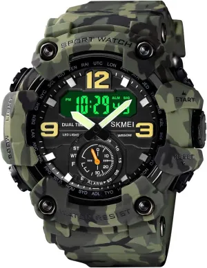 IJAHWRS Men's Camouflage Watch, Large Face Multifunctional Waterproof Shockproof Sports Watch for Men