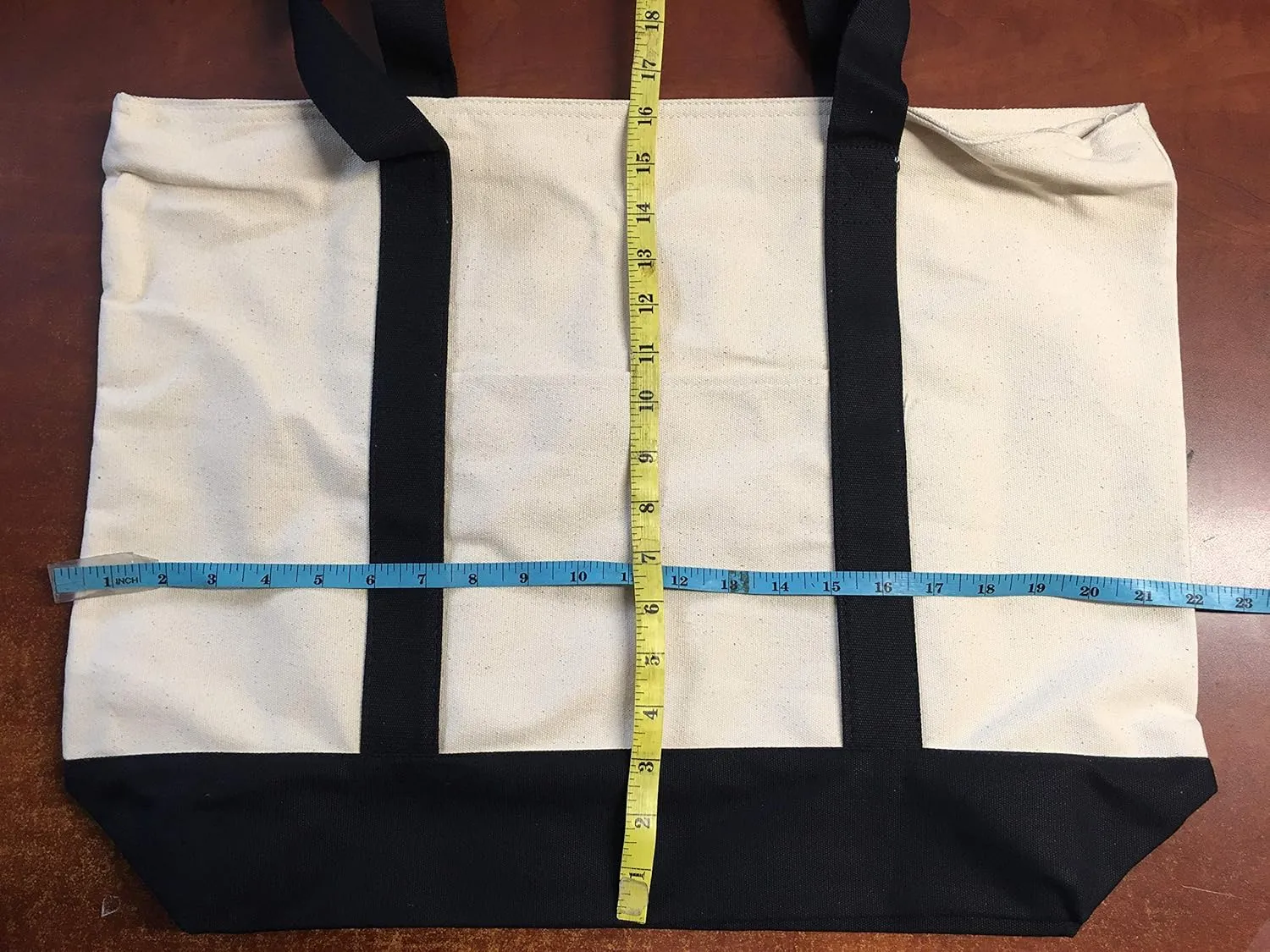 ImpecGear 22" Deluxe Heavy Duty Zippered Cotton Canvas Tote Bag