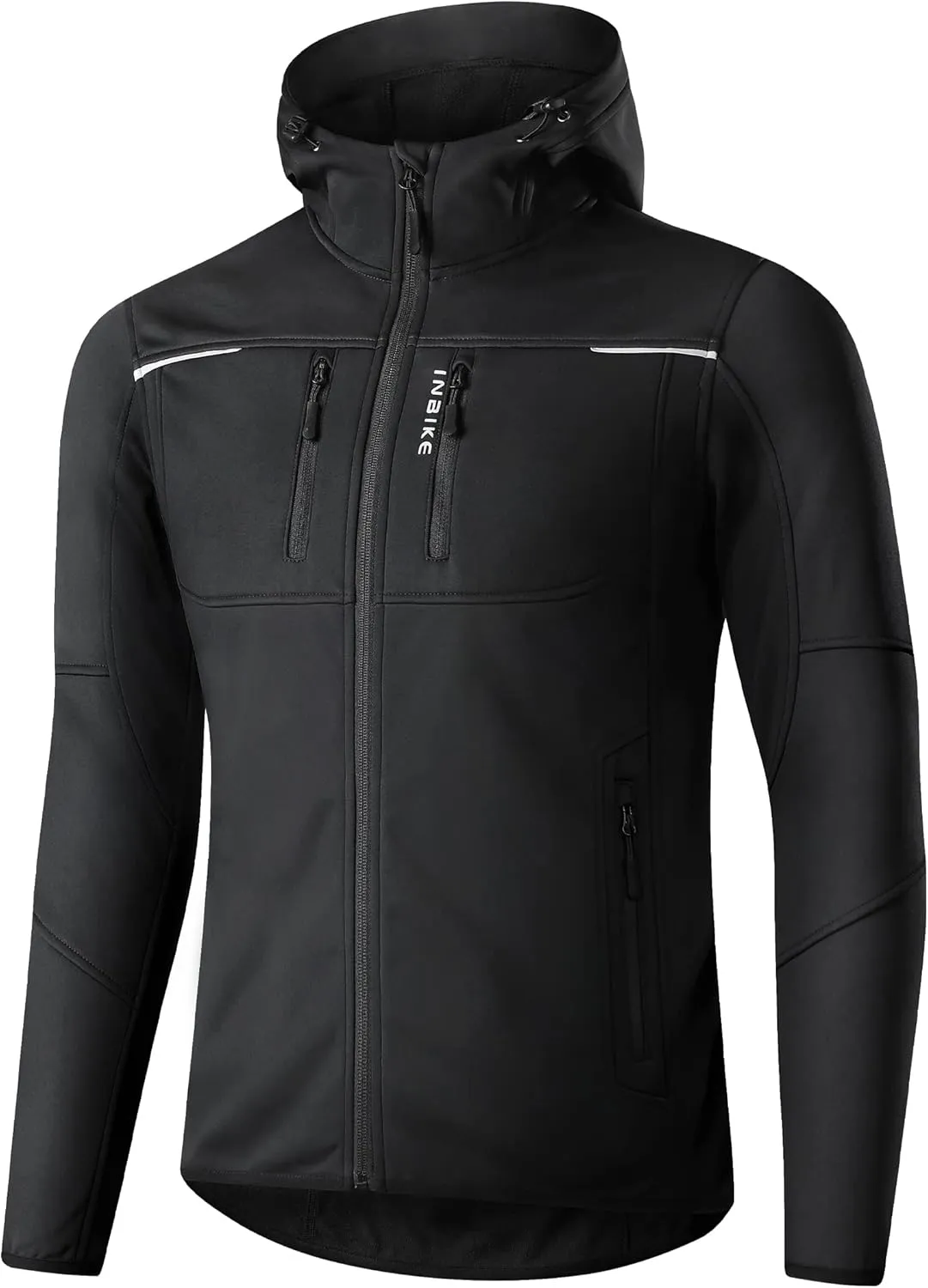 INBIKE Cycling Jackets for Men Women, Thermal Bike Jacket Windproof Breathable Reflective Softshell Windbreaker with Pockets