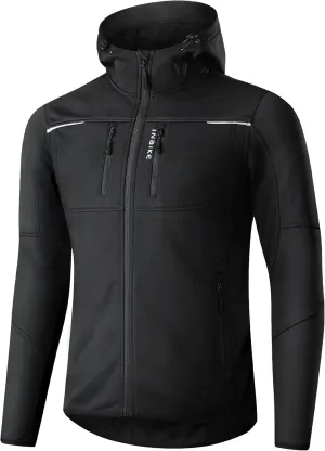 INBIKE Cycling Jackets for Men Women, Thermal Bike Jacket Windproof Breathable Reflective Softshell Windbreaker with Pockets