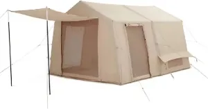 Inflatable Canvas Tents for Family Camping,Camping Yurt Tent for Hiking and Backpacking 5-8 Person Dome Camp Tents with Included Tent Gear Loft for Outdoor Accessories