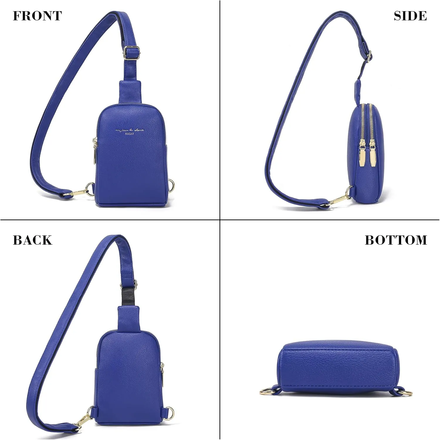 INICAT Small Crossbody Sling Bags for Women Vegan Leather Cell Phone Purse Fanny Packs for Women Men