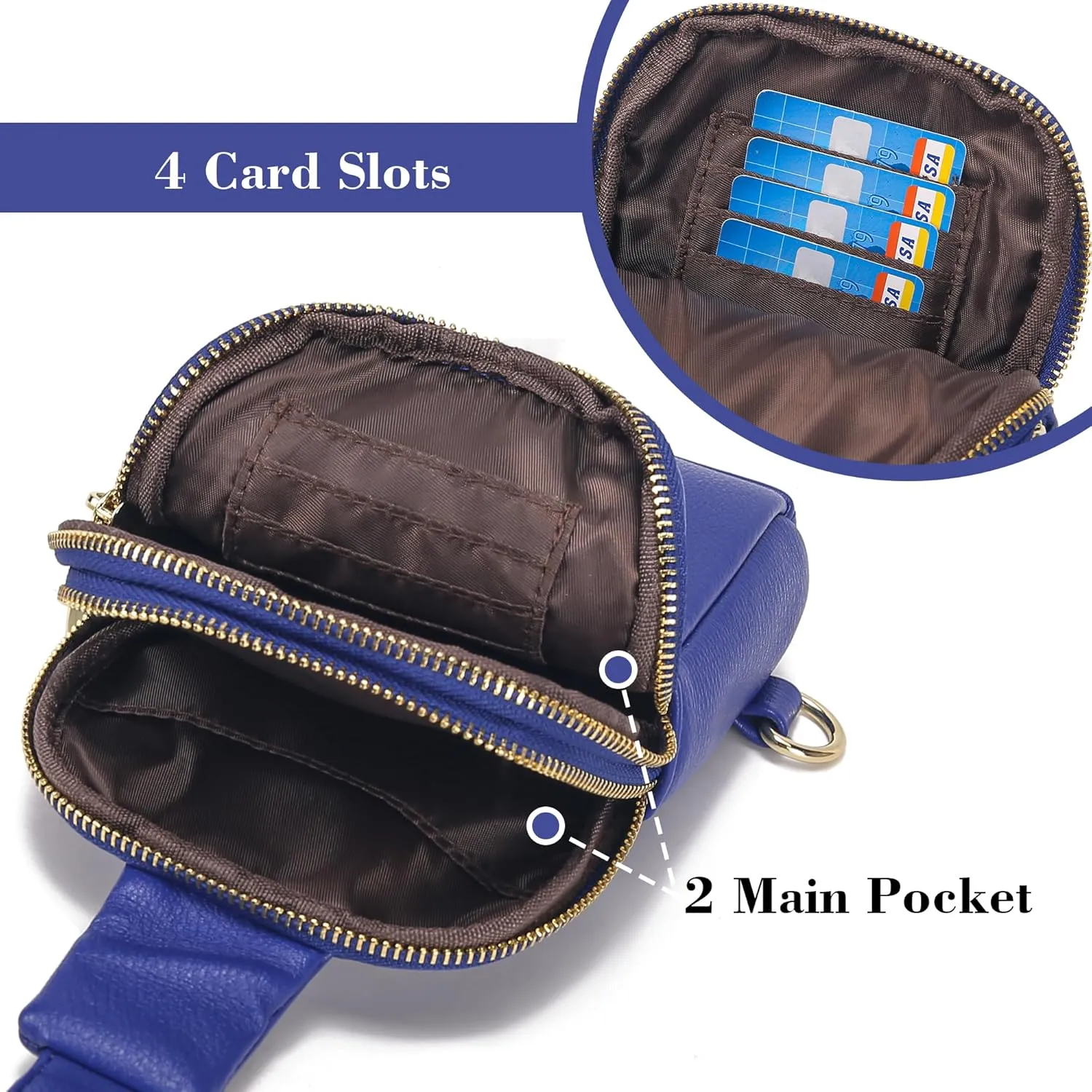 INICAT Small Crossbody Sling Bags for Women Vegan Leather Cell Phone Purse Fanny Packs for Women Men
