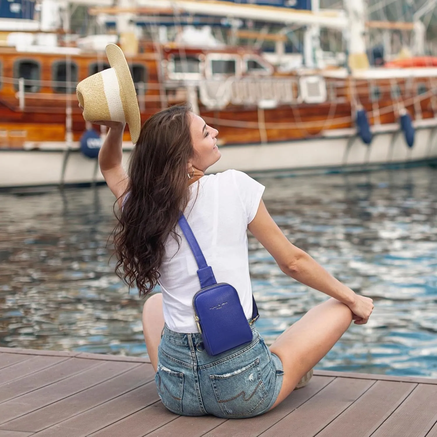 INICAT Small Crossbody Sling Bags for Women Vegan Leather Cell Phone Purse Fanny Packs for Women Men
