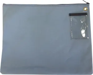 Interoffice Mailer Canvas Transit Sack Zipper Bag, 18 x 14 Inch (Gray/Blue)