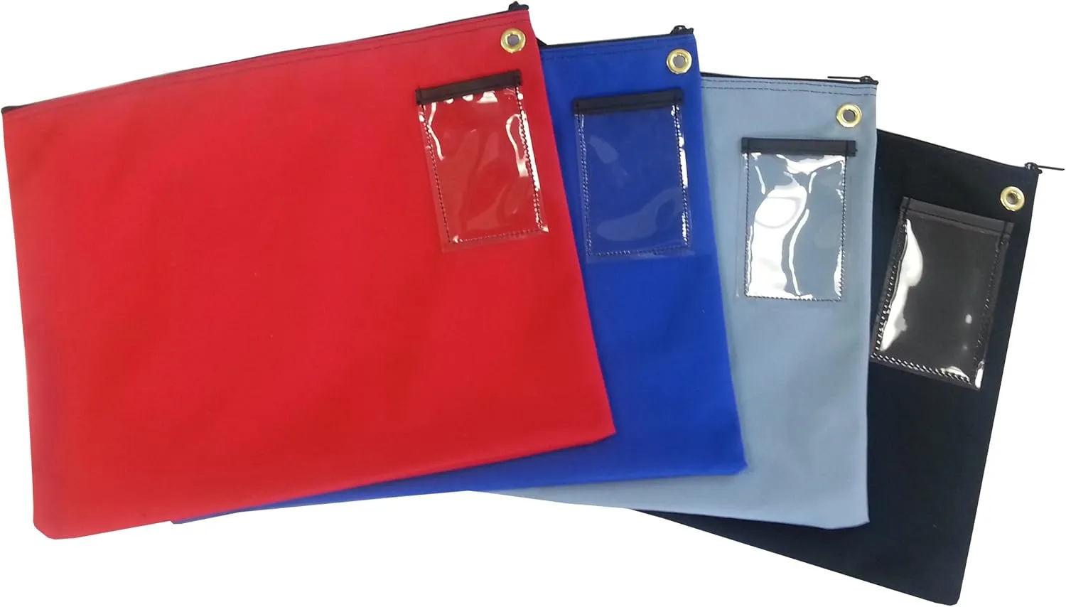 Interoffice Mailer Canvas Transit Sack Zipper Bag, 18 x 14 Inch (Gray/Blue)