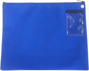 Interoffice Mailer Canvas Transit Sack Zipper Bag, 18 x 14 Inch (Royal Blue)
