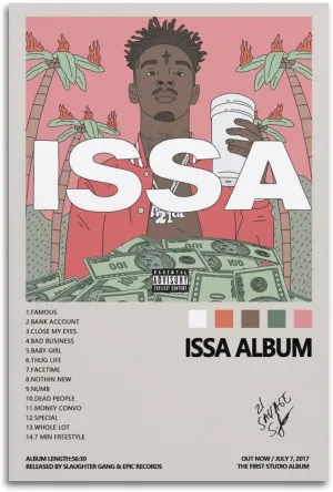 Issa Album Poster for Bedroom Aesthetic Canvas Wall Art Living Room Posters Painting Picture Print Modern Family Decor 16x24inch Unframe-style
