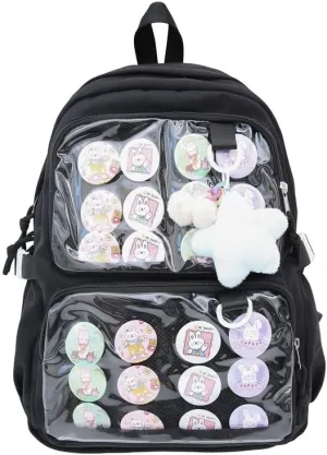 Ita Bag Cute Backpack for Women Men, Backpack Daypack Kawaii Y2K Itabag Lolita Bag Trip Hiking Daypack Daily Use Bag (black)