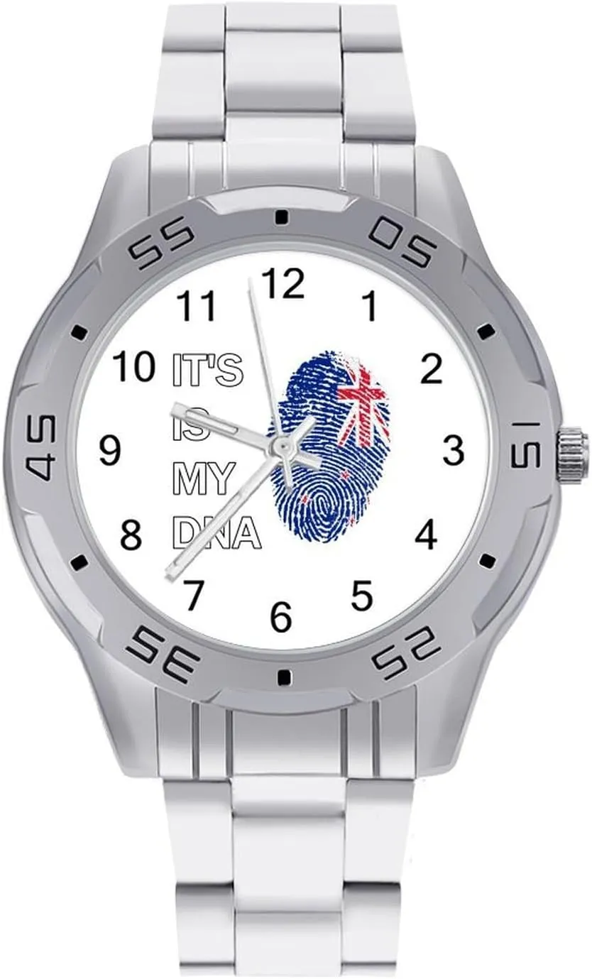 It's is My DNA New Zealand Simple Stainless Steel Band Business Watch Dress Wrist Unique Luxury Work Casual Waterproof Watches