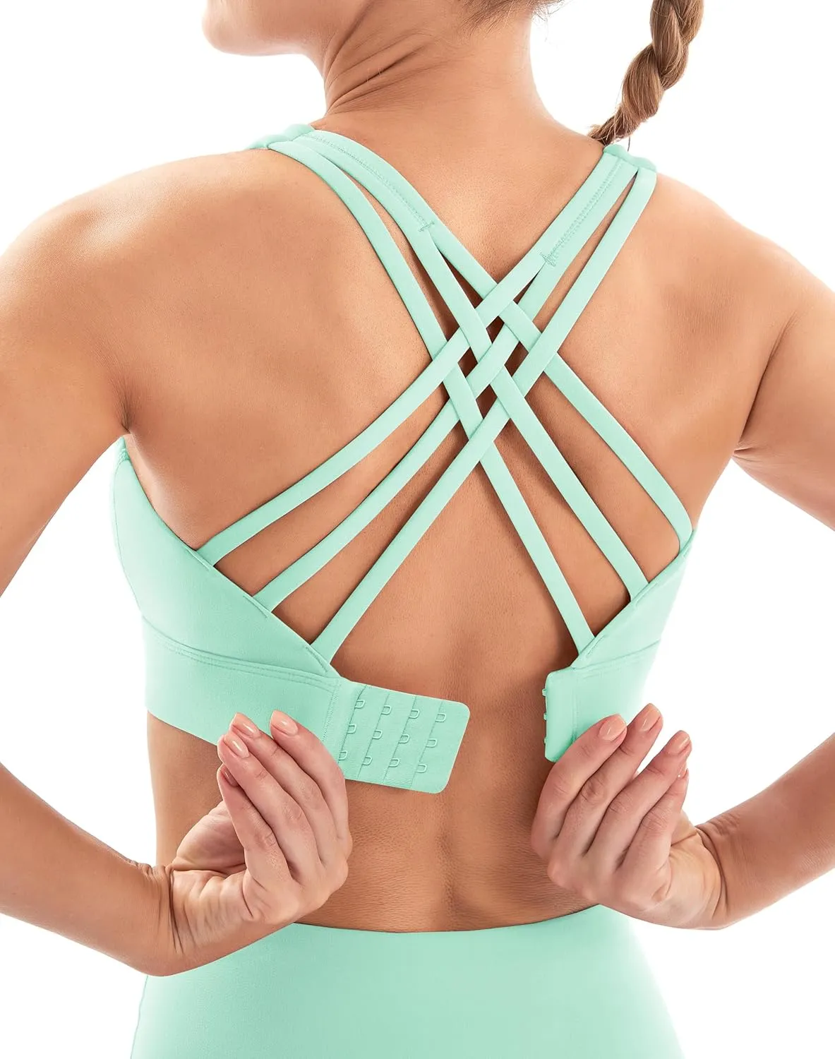 IUGA Sports Bras for Women High Support Large Bust High Impact Womens Sports Bras Strappy Padded Sports Bra